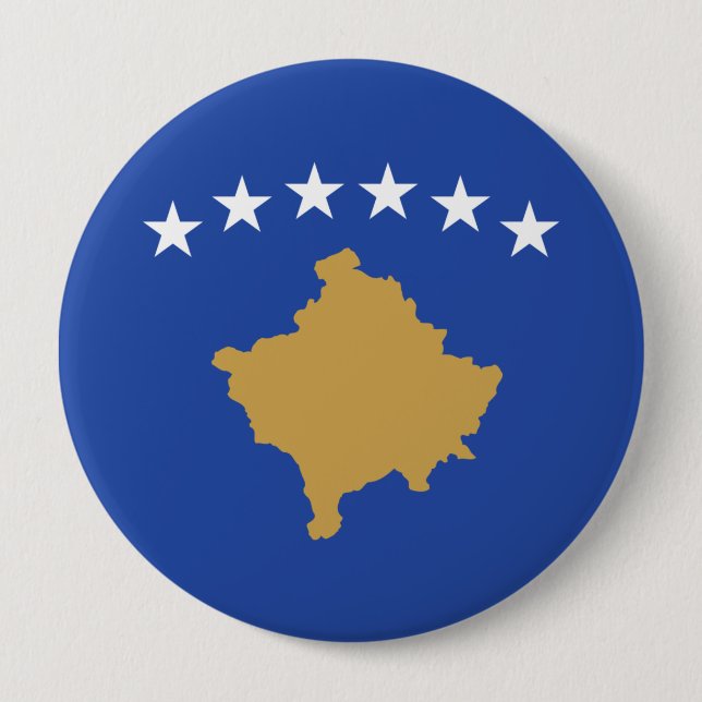 Badge Rond 10 Cm Drapeau du Kosovo (Devant)