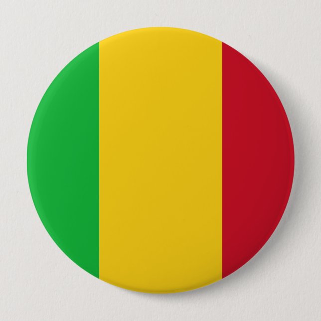 Badge Rond 10 Cm Drapeau du Mali (Devant)
