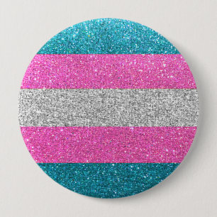 Badge Rond 10 Cm Drapeau parties scintillant LGBTQ Queer Trans Gay 