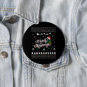 Badge Rond 10 Cm Drôle Mauvais Joyeux Noël