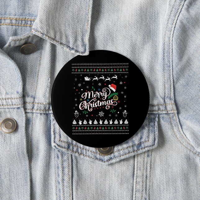 Badge Rond 10 Cm Drôle Mauvais Joyeux Noël (En situation)