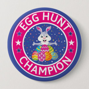 Badge Rond 10 Cm Easter Egg Hunt Champion  