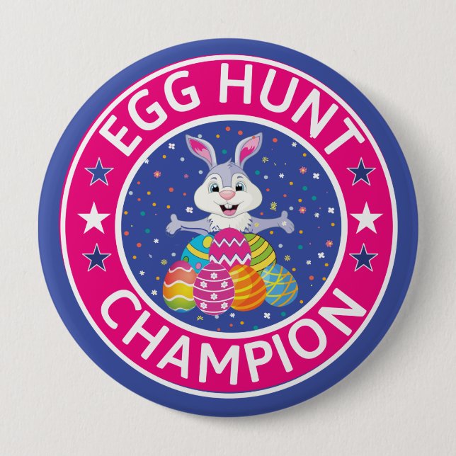 Badge Rond 10 Cm Easter Egg Hunt Champion   (Devant)