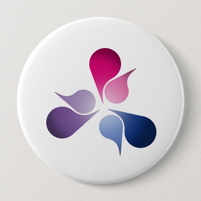 BADGE ROND 10 CM ÉCLAT BISEXUEL DE FIERTÉ (Devant)