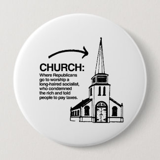 BADGE ROND 10 CM ÉGLISE - OÙ LES RÉPUBLICAINS VONT ADORER UN