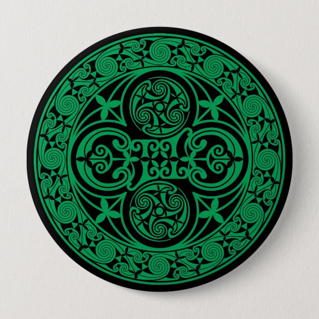 Badge Rond 10 Cm Eire : Ambigramme irlandais celtique (Devant)