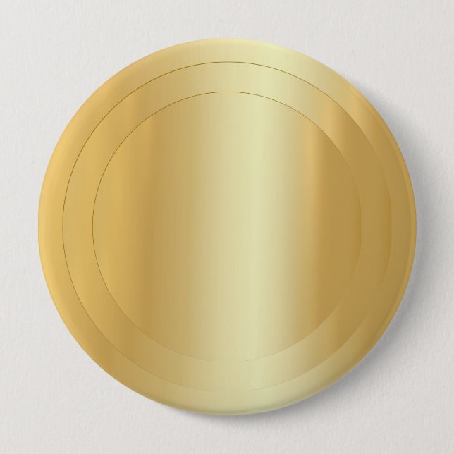 Badge Rond 10 Cm Élégant Blank Faux Gold Modèle Ajouter votre texte (Devant)
