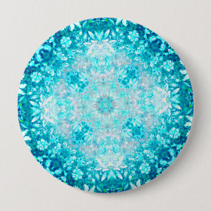 Badge Rond 10 Cm Elégant bleu turquoise Aqua Motif en pierre