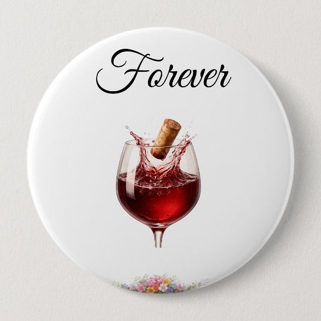 Badge Rond 10 Cm Elegant Wine -  Wedding  Buttons (Devant)