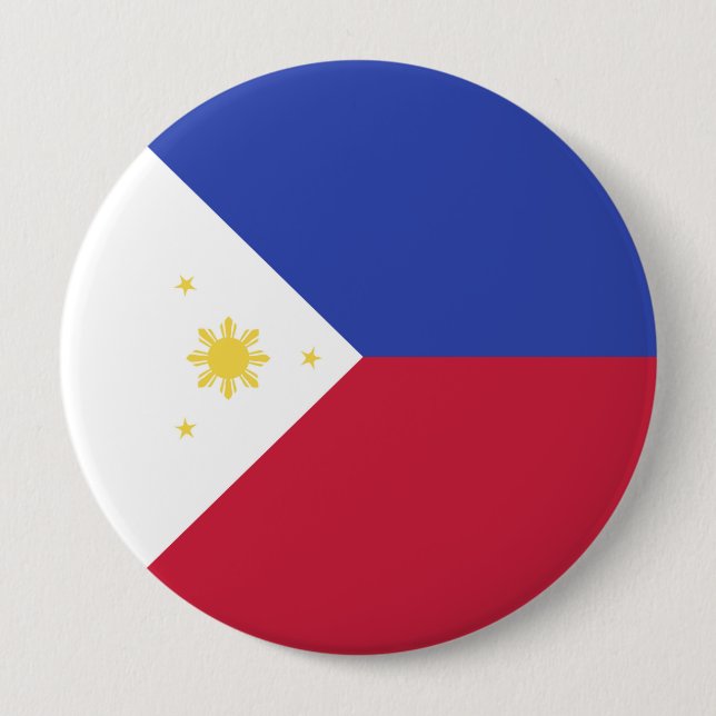 Badge Rond 10 Cm Emblème du drapeau des Philippines (Devant)