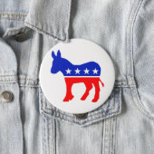 Badge Rond 10 Cm Emblème politique du parti démocratique (âne) (En situation)
