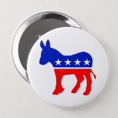Badge Rond 10 Cm Emblème politique du parti démocratique (âne) (Devant & derrière)