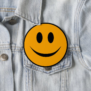 Badge Rond 10 Cm Emoji du visage souriant