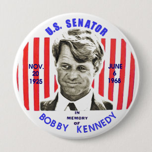 Badge Rond 10 Cm En mémoire de Bobby Kennedy