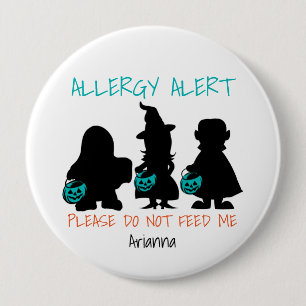 Badge Rond 10 Cm Enfants d'alerte d'allergie alimentaire d'Hallowee