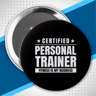 Badge Rond 10 Cm Entraîneur Personnel Certifié Citation De Fitness 