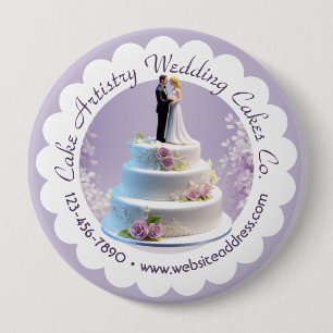 Badge Rond 10 Cm Entreprise de Boulangerie de Gâteaux de Mariage Ma