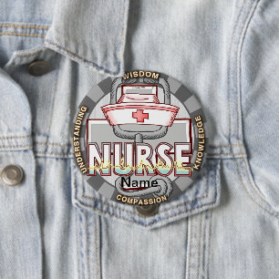 Badge Rond 10 Cm Épinglette de la sagesse infirmière