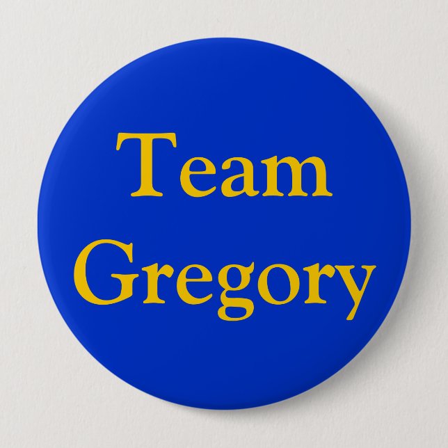 Badge Rond 10 Cm Équipe Gregory (Devant)
