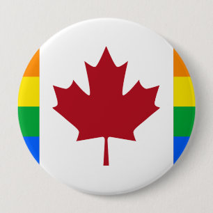 BADGE ROND 10 CM ÉRABLE CANADIEN DE FIERTÉ
