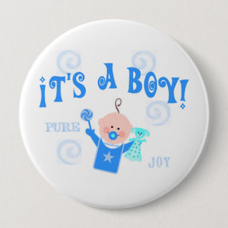 Badge Rond 10 Cm Faire-part de bouton de bébé de garçon