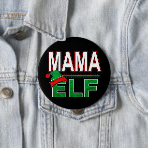 Badge Rond 10 Cm Famille Elf   Mama Elf Noël Fête #TeamElf