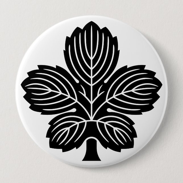 Badge Rond 10 Cm [Family Crests] Oni Kaji leaf (Devant)
