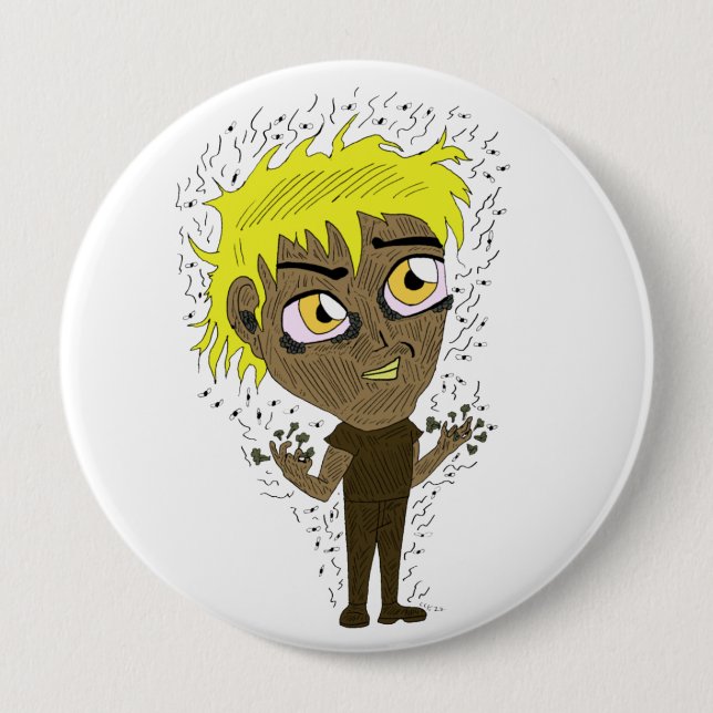 Badge Rond 10 Cm Farty Fingers Chibi (Devant)