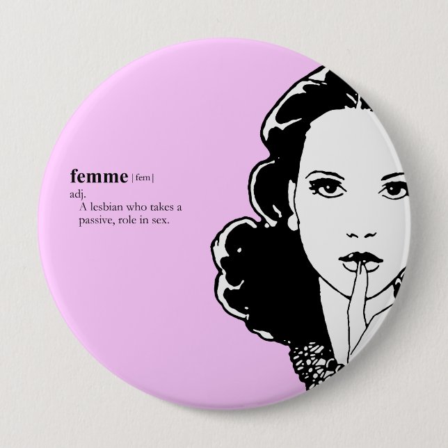 Badge Rond 10 Cm FEMME lesbienne (Devant)