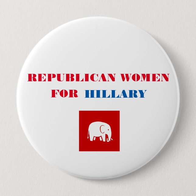 Badge Rond 10 Cm Femmes républicaines pour le bouton 4" de Hillary (Devant)