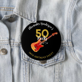 Badge Rond 10 Cm Fête d'anniversaire des 50 ans du Rock and Roll