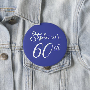 Badge Rond 10 Cm Fête d'anniversaire élégante lavande monogramme 60