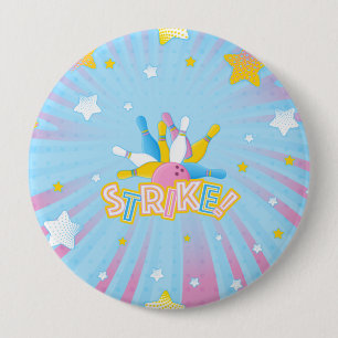 Badge Rond 10 Cm Fête de Bowling