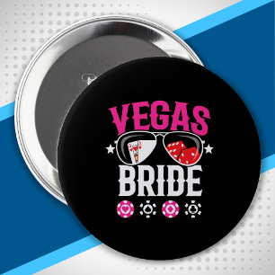 Badge Rond 10 Cm Fête de Vegas Wedding