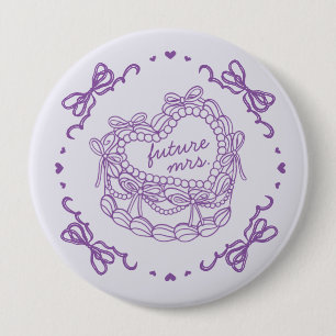 Badge Rond 10 Cm Fête des mariées de gâteau Coquette Coeur Rétro Bo