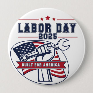 Badge Rond 10 Cm Fête du Travail 2025 USA