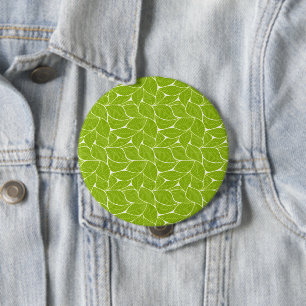 Badge Rond 10 Cm feuilles verts