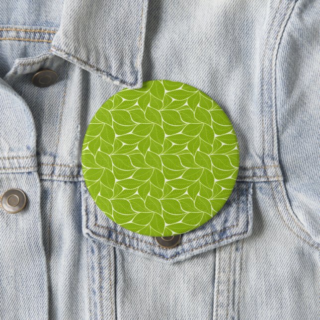 Badge Rond 10 Cm feuilles verts (En situation)