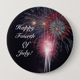 Badge Rond 10 Cm Feux d'artifice
