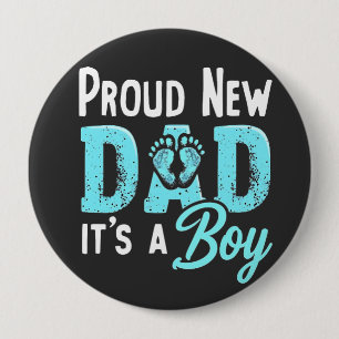 Badge Rond 10 Cm Fier Nouveau Papa C'est un garçon Genre Révéler Pa