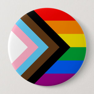 Badge Rond 10 Cm Fierté de progrès LGBTQ+