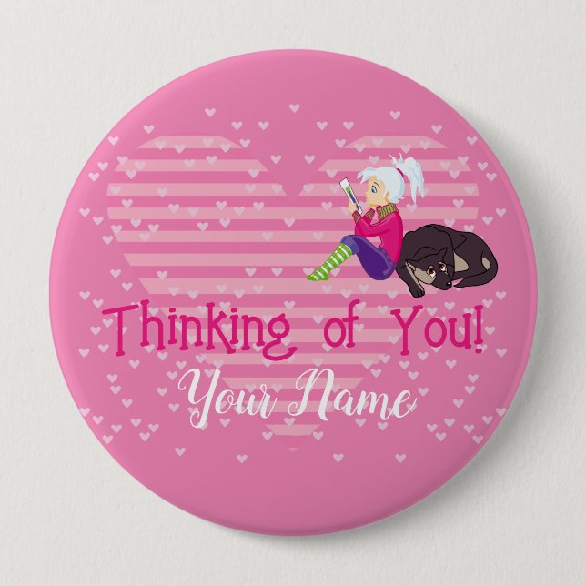 Badge Rond 10 Cm Fille Être amoureuse (Devant)