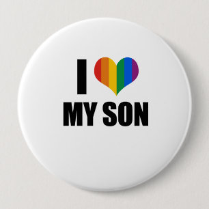Badge Rond 10 Cm Fils d'amour de gay pride