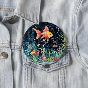Badge Rond 10 Cm Fish Dreamland, perfection aquarium,