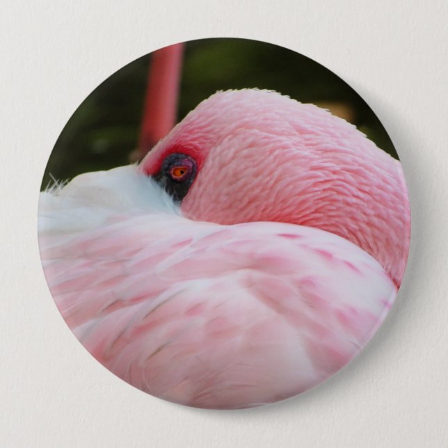 Badge Rond 10 Cm Flamant rose (Devant)
