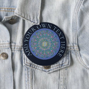 Badge Rond 10 Cm Fleur de Vie - Mandala de style indien 1