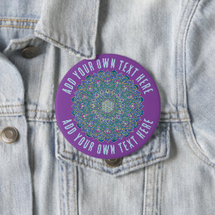 Badge Rond 10 Cm Fleur De Vie - Mandala India Style 1