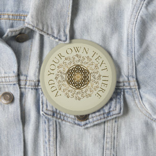 Badge Rond 10 Cm Fleur de Vie - Ornements Vintage Mandala 2