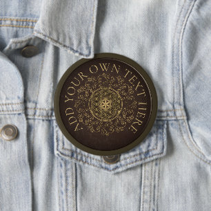 Badge Rond 10 Cm Fleur De Vie - Ornements Vintages Mandala 2