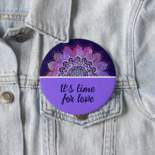Badge Rond 10 Cm Fleur de vie - Style Vintage Galaxy Espace 1